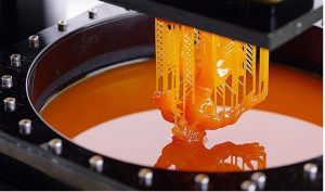 High viscosity secondary coating resin being applied to optical fiber in production line