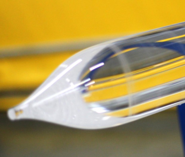 High purity quartz crystal glass fiber optic preform rod loaded into drawing tower for fiber production