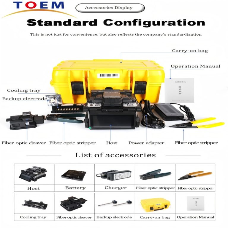 fusion splicer aligning and fusing two optical fibers