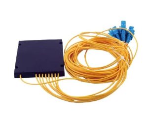 Singlemode PLC splitter module with pigtail fibers and input connector