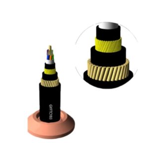 DSS power optical cable installed on high-voltage transmission tower with suspension clamps