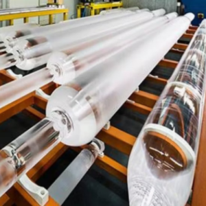 High purity quartz crystal glass fiber optic preform rod on precision glass lathe