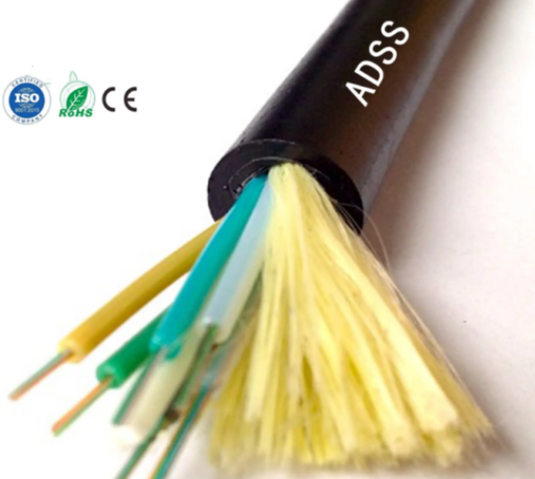 the layered internal structure of an FRP Armored ADSS cable